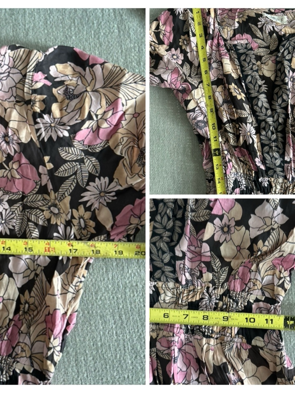 Natural Life Bella Floral Maxi Dress Tiered Pink Floral Prairie Boho Cottage S - Picture 6 of 15